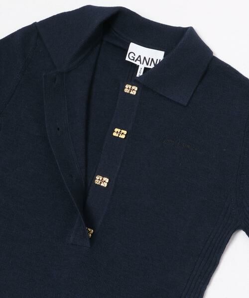 URBAN RESEARCH / アーバンリサーチ ニット・セーター | GANNI　Mini Ribbed Merino Polo | 詳細3