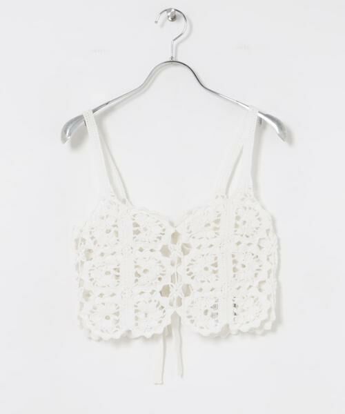 URBAN RESEARCH / アーバンリサーチ キャミソール・チューブトップ | CURRENTAGE　CROCHET KNIT CAMISOLE | 詳細1