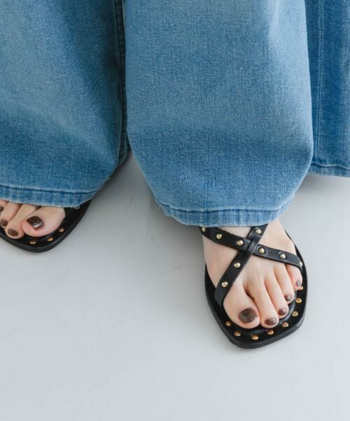 URBAN RESEARCH/アーバンリサーチ CORSO ROMA, 9 STUDS SANDAL ブラック 38