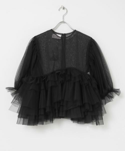 URBAN RESEARCH / アーバンリサーチ シャツ・ブラウス | VIVIANO　Tulle Puff Sleeve Top | 詳細1