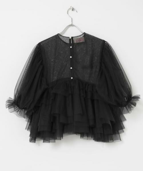 URBAN RESEARCH / アーバンリサーチ シャツ・ブラウス | VIVIANO　Tulle Puff Sleeve Top | 詳細3