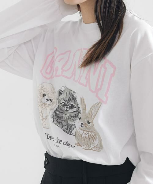 URBAN RESEARCH / アーバンリサーチ Tシャツ | GANNI　Re-cutHeavy JerseyAnimals | 詳細1