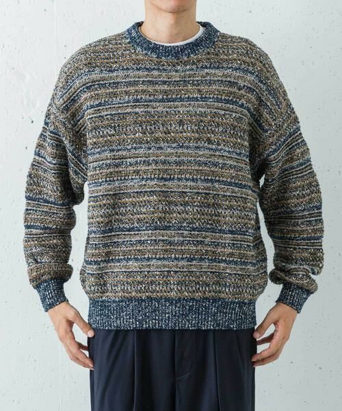 URBAN RESEARCH / アーバンリサーチ ニット・セーター | 『別注』crepuscule×URBAN RESEARCH　Multi Border Mix CREW-NECK | 詳細4