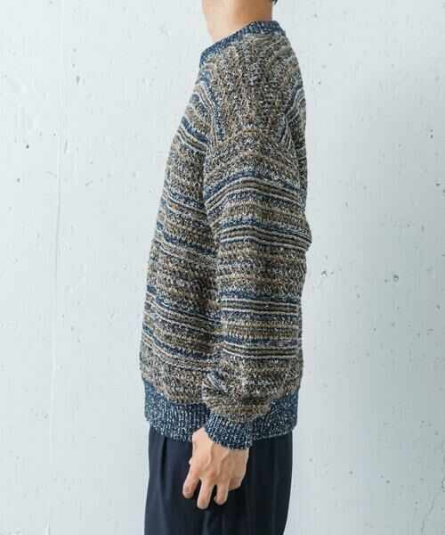 URBAN RESEARCH / アーバンリサーチ ニット・セーター | 『別注』crepuscule×URBAN RESEARCH　Multi Border Mix CREW-NECK | 詳細5