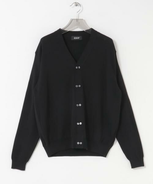 URBAN RESEARCH/アーバンリサーチ A.D.A.N SILK 2B KNIT CARDIGAN ブラック L