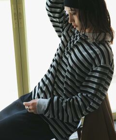 URBAN RESEARCH / アーバンリサーチ Tシャツ | 『UR TECH』ベロアボーダーラガーシャツ