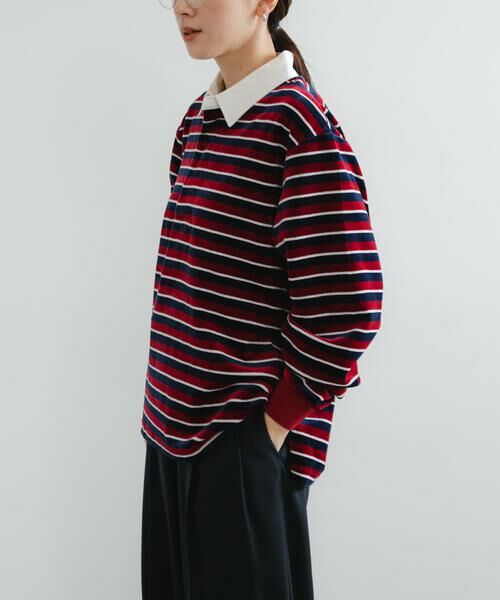 URBAN RESEARCH / アーバンリサーチ Tシャツ | 『UR TECH』ベロアボーダーラガーシャツ | 詳細4