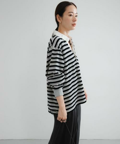 URBAN RESEARCH / アーバンリサーチ Tシャツ | 『UR TECH』ベロアボーダーラガーシャツ | 詳細19