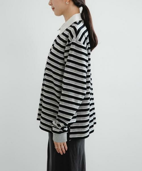 URBAN RESEARCH / アーバンリサーチ Tシャツ | 『UR TECH』ベロアボーダーラガーシャツ | 詳細22