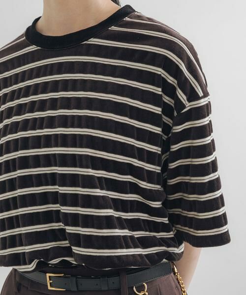 URBAN RESEARCH / アーバンリサーチ Tシャツ | ベロアボーダーカットソー | 詳細1