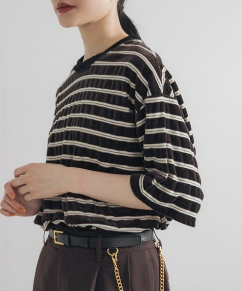 URBAN RESEARCH / アーバンリサーチ Tシャツ | ベロアボーダーカットソー | 詳細2