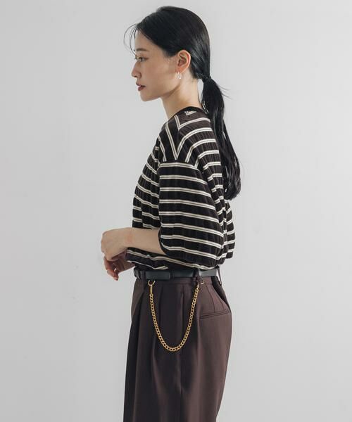 URBAN RESEARCH / アーバンリサーチ Tシャツ | ベロアボーダーカットソー | 詳細6