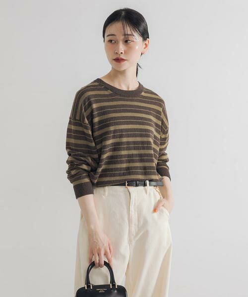 URBAN RESEARCH / アーバンリサーチ ニット・セーター | マルチボーダークルーネックニット | 詳細4