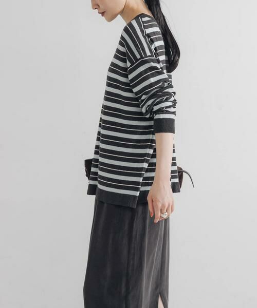 URBAN RESEARCH / アーバンリサーチ ニット・セーター | マルチボーダークルーネックニット | 詳細10