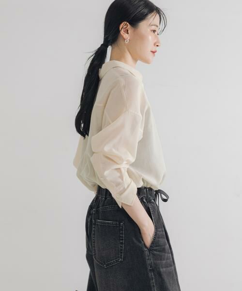 URBAN RESEARCH / アーバンリサーチ シャツ・ブラウス | シアーウールレギュラーカラーシャツ | 詳細3