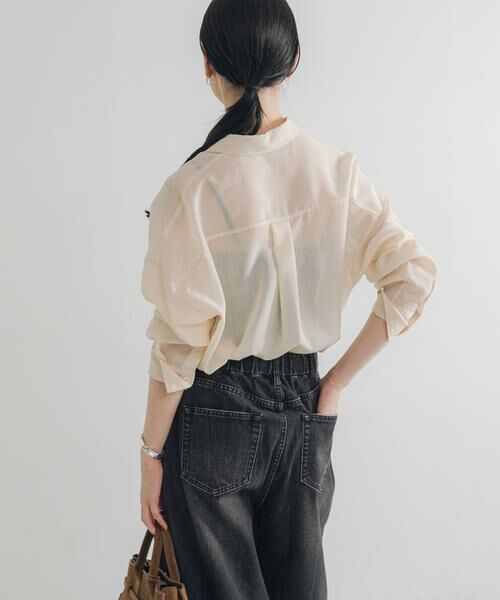 URBAN RESEARCH / アーバンリサーチ シャツ・ブラウス | シアーウールレギュラーカラーシャツ | 詳細4