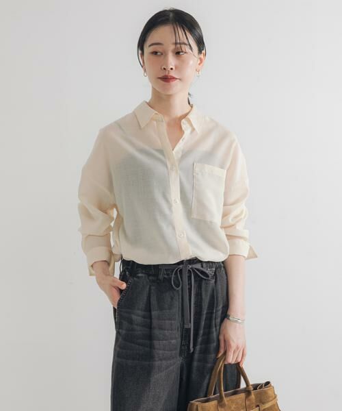 URBAN RESEARCH / アーバンリサーチ シャツ・ブラウス | シアーウールレギュラーカラーシャツ（アイボリー）