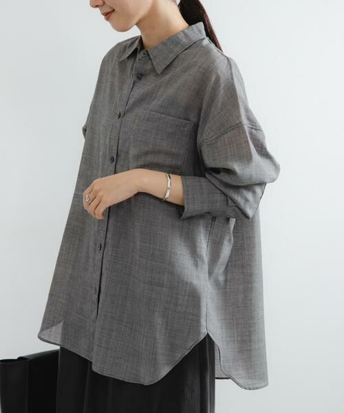 URBAN RESEARCH / アーバンリサーチ シャツ・ブラウス | シアーウールレギュラーカラーシャツ | 詳細9