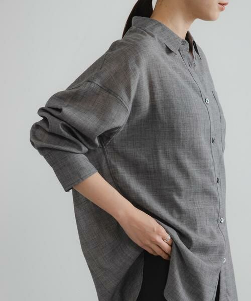 URBAN RESEARCH / アーバンリサーチ シャツ・ブラウス | シアーウールレギュラーカラーシャツ | 詳細11