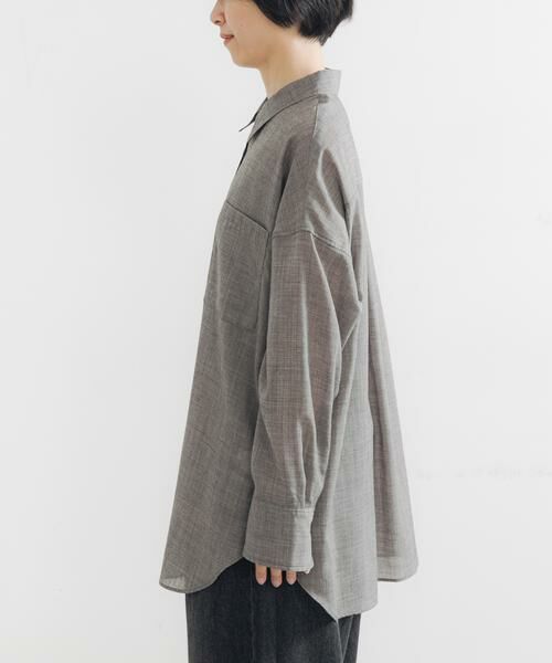URBAN RESEARCH / アーバンリサーチ シャツ・ブラウス | シアーウールレギュラーカラーシャツ | 詳細15