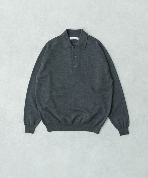 URBAN RESEARCH/アーバンリサーチ CASH FEEL W/MID ニットポロ チャコールグレー M URBAN RESEARCH/アーバンリサーチ CASH FEEL W/MID ニットポロ チャコールグレー M