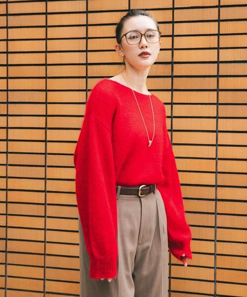 URBAN RESEARCH / アーバンリサーチ ニット・セーター | 『一部WEB限定カラー』ヘアリールーズニット（レッド）