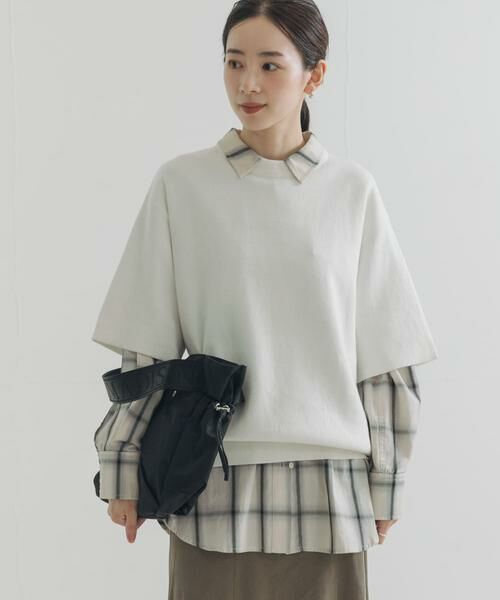 URBAN RESEARCH / アーバンリサーチ ニット・セーター | コットンカシミヤハーフスリーブニット | 詳細1