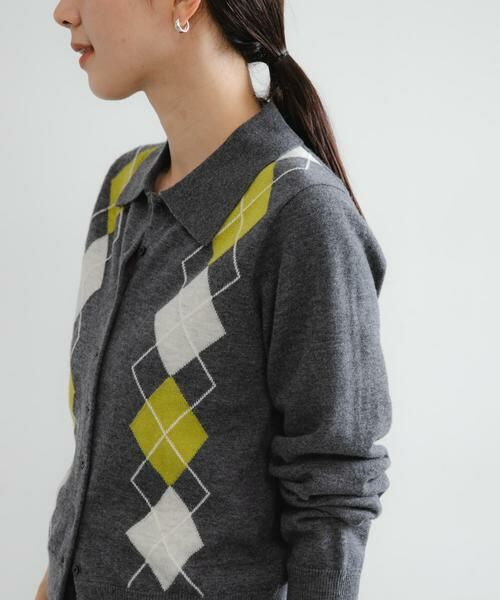 URBAN RESEARCH / アーバンリサーチ ニット・セーター | アーガイルシャツカラーカーディガン | 詳細1