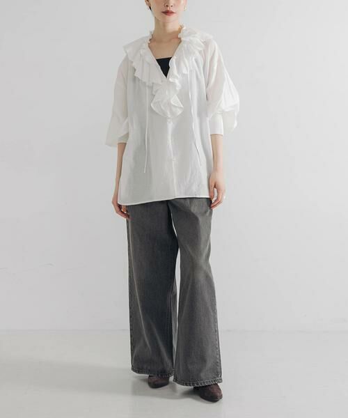 URBAN RESEARCH / アーバンリサーチ シャツ・ブラウス | 『別注』crinkle crinkle crinkle×URBAN RESEARCH　cotton ruffle blouse | 詳細4