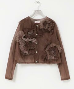 URBAN RESEARCH / アーバンリサーチ カーディガン・ボレロ | VIVIANO　Flower Tulle Cardigan