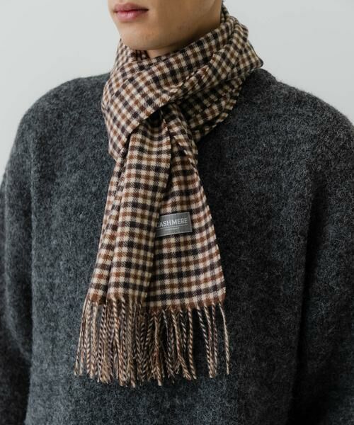 URBAN RESEARCH/アーバンリサーチ チェックカシミヤマフラー ブラウン系その他 FREE