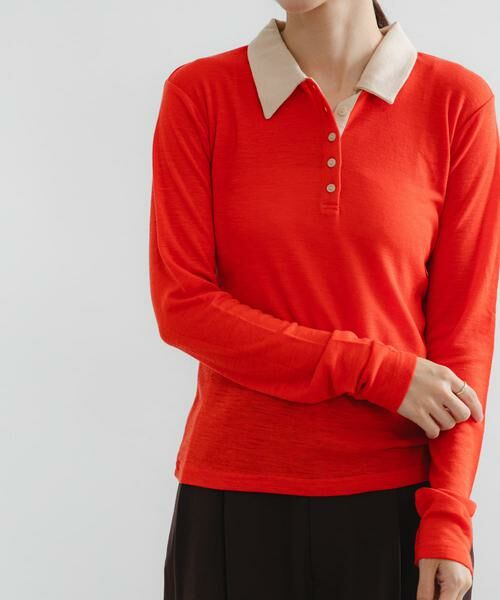 URBAN RESEARCH / アーバンリサーチ ニット・セーター | ウールジャージーポロ衿トップス | 詳細1
