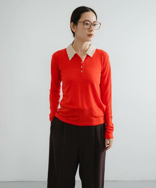 URBAN RESEARCH / アーバンリサーチ ニット・セーター | ウールジャージーポロ衿トップス | 詳細5