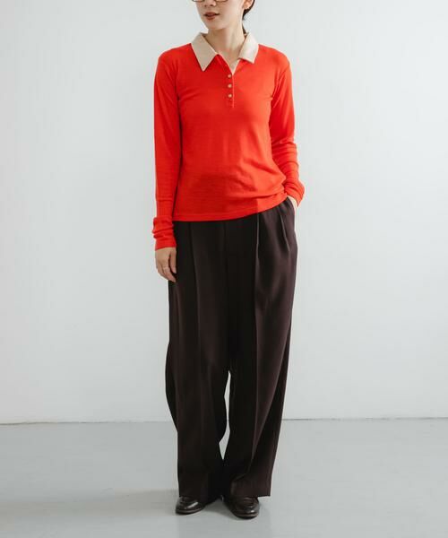 URBAN RESEARCH / アーバンリサーチ ニット・セーター | ウールジャージーポロ衿トップス | 詳細7