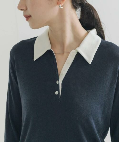 URBAN RESEARCH / アーバンリサーチ ニット・セーター | ウールジャージーポロ衿トップス | 詳細13