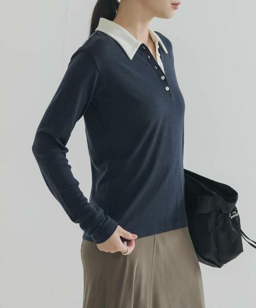 URBAN RESEARCH / アーバンリサーチ ニット・セーター | ウールジャージーポロ衿トップス | 詳細16