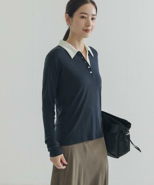 URBAN RESEARCH / アーバンリサーチ ニット・セーター | ウールジャージーポロ衿トップス | 詳細17