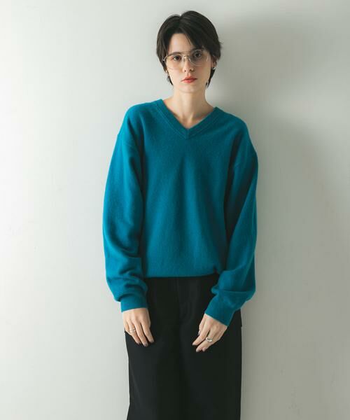 URBAN RESEARCH / アーバンリサーチ ニット・セーター | ウール100 Vネックルーズソフトニット | 詳細1