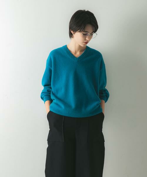 URBAN RESEARCH / アーバンリサーチ ニット・セーター | ウール100 Vネックルーズソフトニット | 詳細2