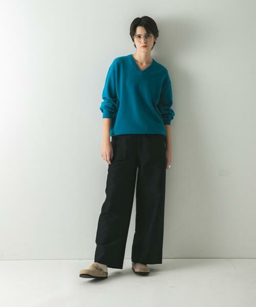 URBAN RESEARCH / アーバンリサーチ ニット・セーター | ウール100 Vネックルーズソフトニット | 詳細7