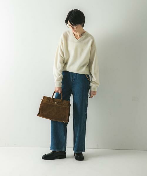 URBAN RESEARCH / アーバンリサーチ ニット・セーター | ウール100 Vネックルーズソフトニット | 詳細17