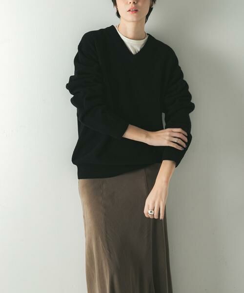 URBAN RESEARCH / アーバンリサーチ ニット・セーター | ウール100 Vネックルーズソフトニット | 詳細22