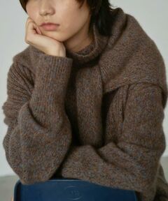 URBAN RESEARCH / アーバンリサーチ ニット・セーター | new basic　CASHMERE SILK MOULINE TURTLE-NECK KNIT