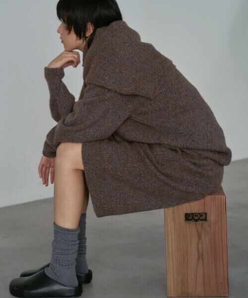 URBAN RESEARCH / アーバンリサーチ ニット・セーター | new basic　CASHMERE SILK MOULINE TURTLE-NECK KNIT | 詳細1