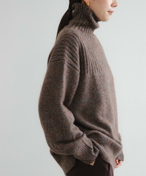 URBAN RESEARCH / アーバンリサーチ ニット・セーター | new basic　CASHMERE SILK MOULINE TURTLE-NECK KNIT | 詳細4