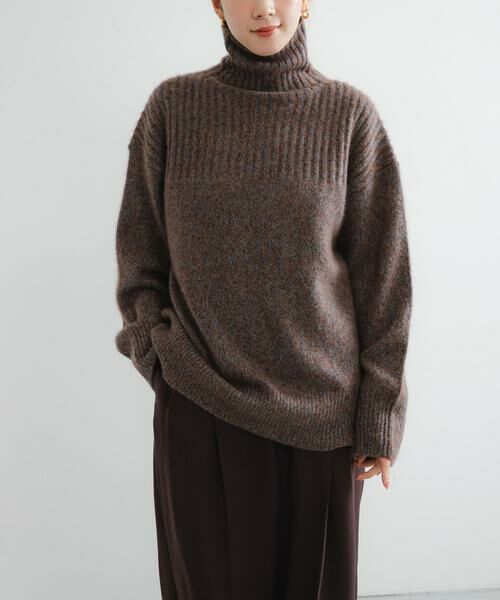 URBAN RESEARCH / アーバンリサーチ ニット・セーター | new basic　CASHMERE SILK MOULINE TURTLE-NECK KNIT | 詳細5