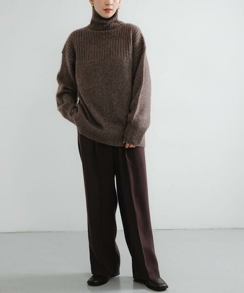 URBAN RESEARCH / アーバンリサーチ ニット・セーター | new basic　CASHMERE SILK MOULINE TURTLE-NECK KNIT | 詳細7