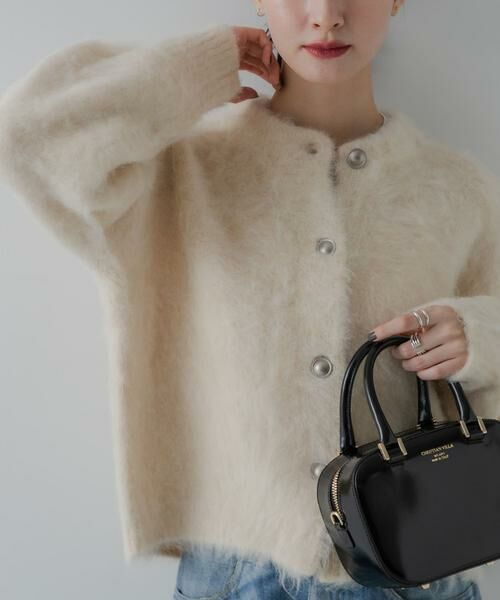 URBAN RESEARCH / アーバンリサーチ カーディガン・ボレロ | ブラッシュシャギーニットカーディガン（ホワイト系その他）