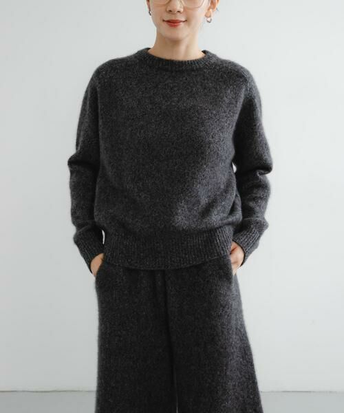 URBAN RESEARCH / アーバンリサーチ ニット・セーター | new basic　CASHMERE SILK MOULINE CREW-NECK KNIT | 詳細11