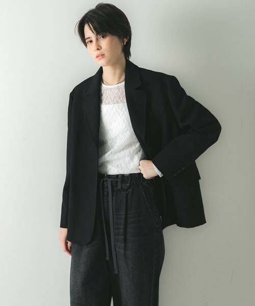 URBAN RESEARCH / アーバンリサーチ Tシャツ | ストレッチレースクルーネックブラウス | 詳細7